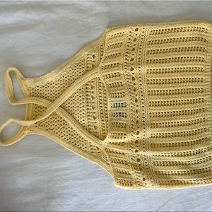 Butter yellow crochet tank never worn!